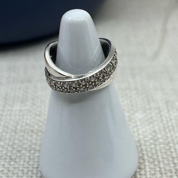 925 Dominique Malaysia Crossover CZ Band Ring - Size 5 - Picture 14 of 16